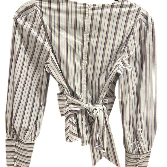 NWT Veronica Beard Seema stripe-print shirt - Picture 3 of 5